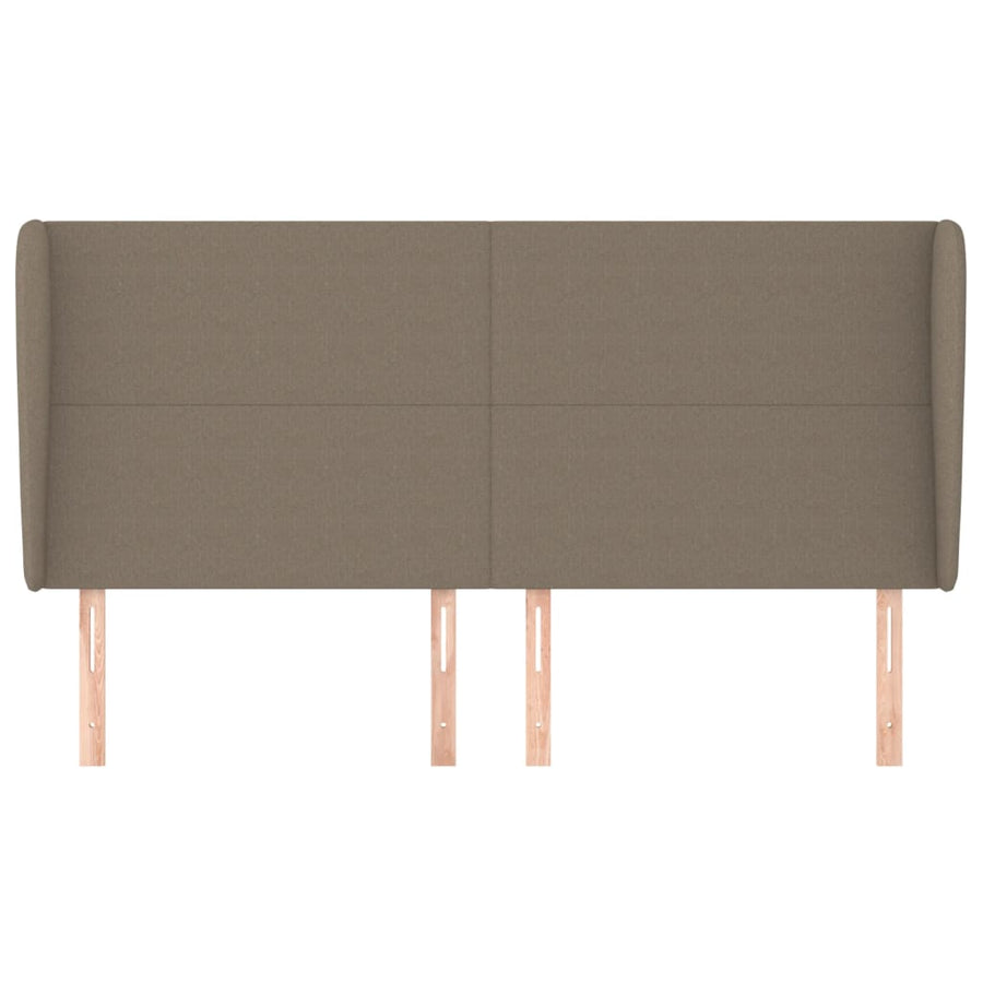 Hoofdbord met randen 183x23x118/128 cm stof taupe 183 x 23 x 118/128 cm Taupe
