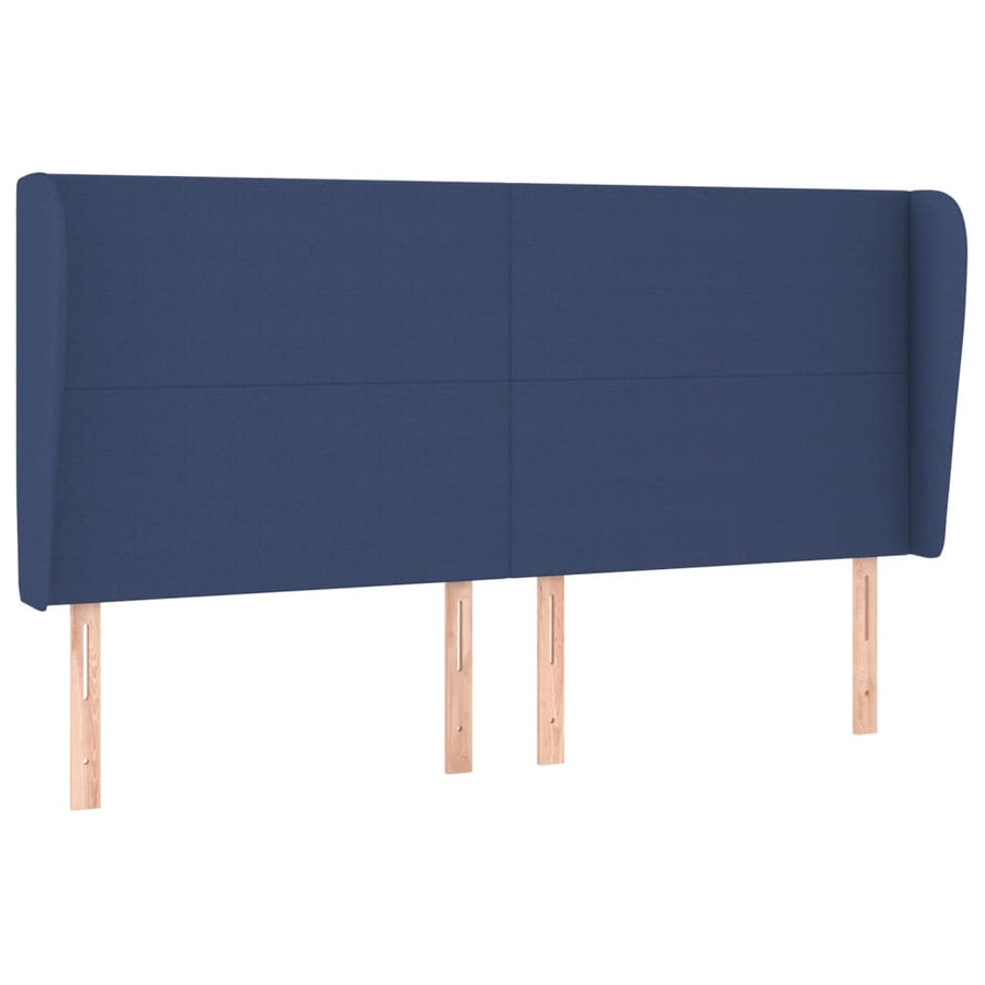 Hoofdbord Met Randen Stof 183 x 23 x 118/128 cm Blauw