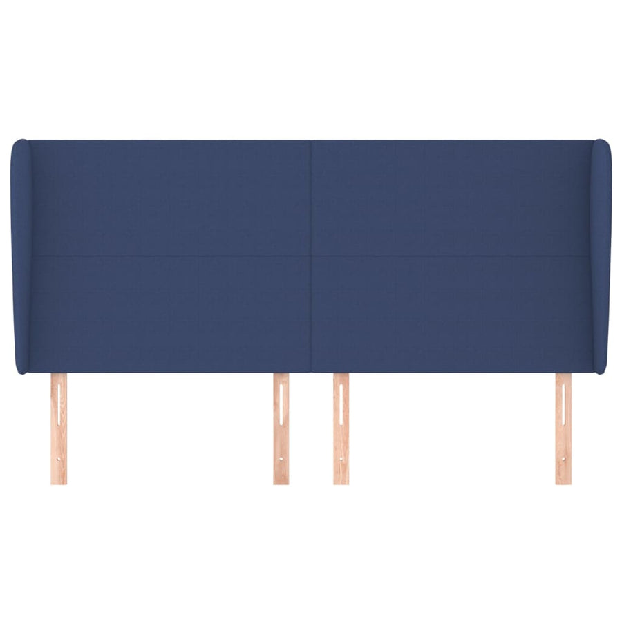 Hoofdbord Met Randen Stof 183 x 23 x 118/128 cm Blauw
