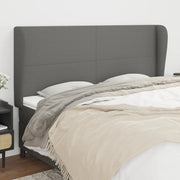 Hoofdbord stof 203x23x118/128 cm donkergrijs