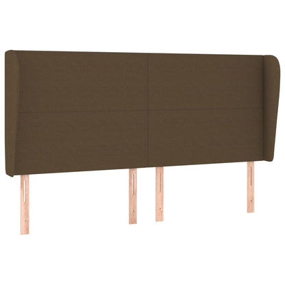 Hoofdbord met randen 203x23x118/128 cm stof donkerbruin 203 x 23 x 118/128 cm Donkerbruin