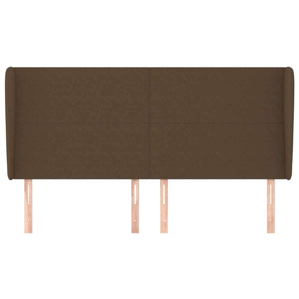 Hoofdbord met randen 203x23x118/128 cm stof donkerbruin 203 x 23 x 118/128 cm Donkerbruin