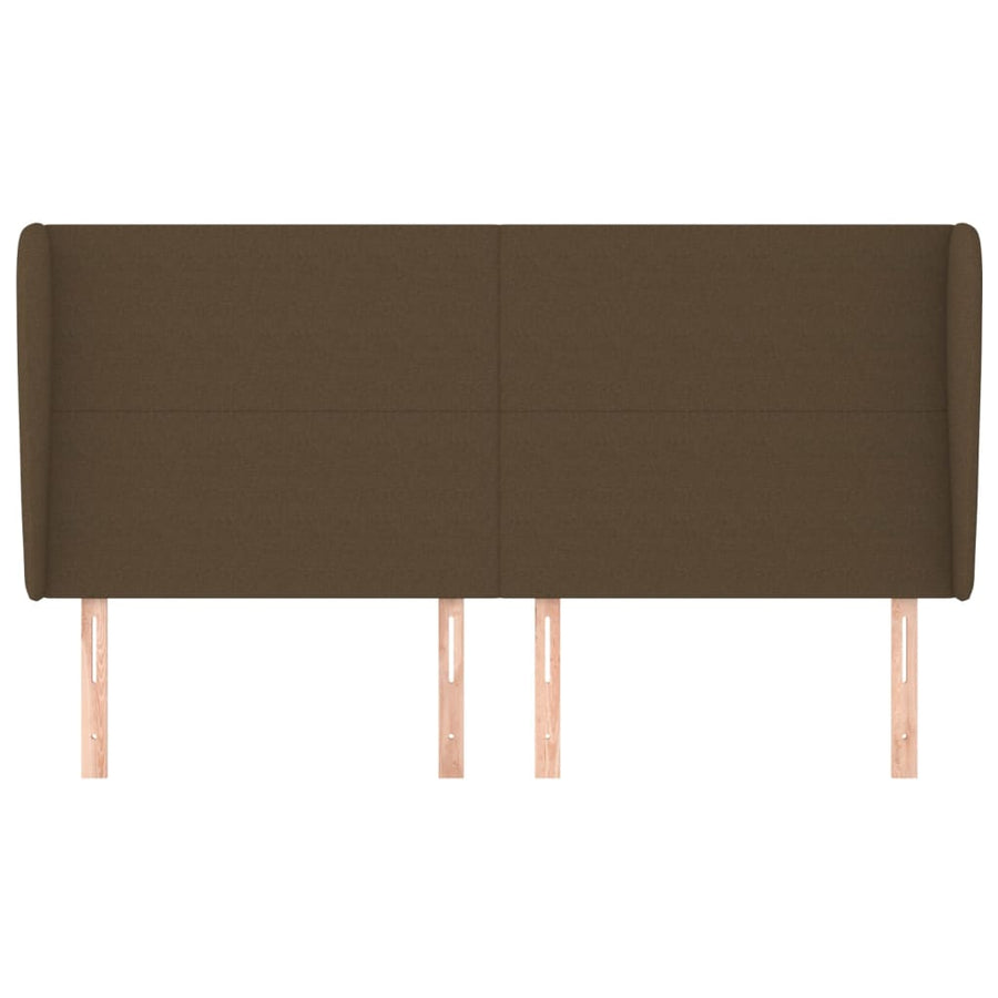 Hoofdbord met randen 203x23x118/128 cm stof donkerbruin 203 x 23 x 118/128 cm Donkerbruin