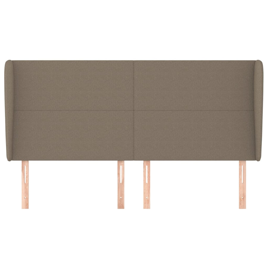 Hoofdbord met randen 203x23x118/128 cm stof taupe 203 x 23 x 118/128 cm Taupe