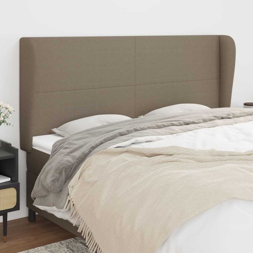 Hoofdbord Met Randen 147X23X118/128 Cm Stof Groen