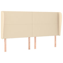 Hoofdbord met randen 203x23x118/128 cm stof crèmekleurig 203 x 23 x 118/128 cm Crème