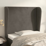 Hoofdbord 83x23x118/128 cm fluweel donkergrijs