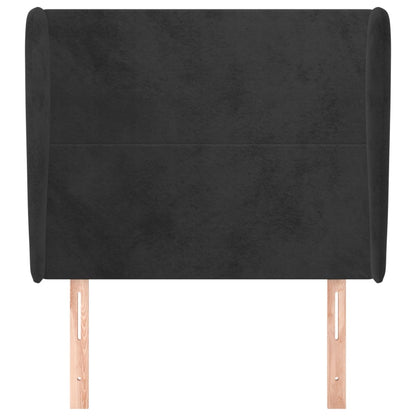 Hoofdbord Met Randen 83X23X118/128 Cm Fluweel Zwart