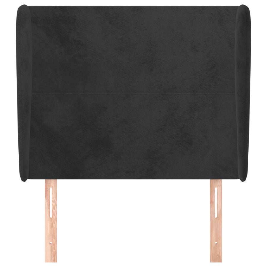 Hoofdbord Met Randen 83X23X118/128 Cm Fluweel Zwart