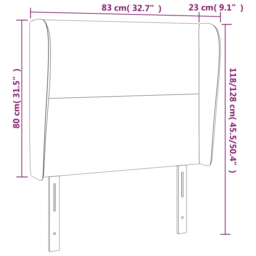Hoofdbord Met Randen Fluweel 83 x 23 x 118/128 cm Donkergroen