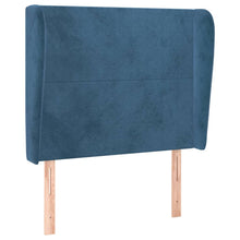 Hoofdbord Met Randen 83X23X118/128 Cm Fluweel Donkerblauw