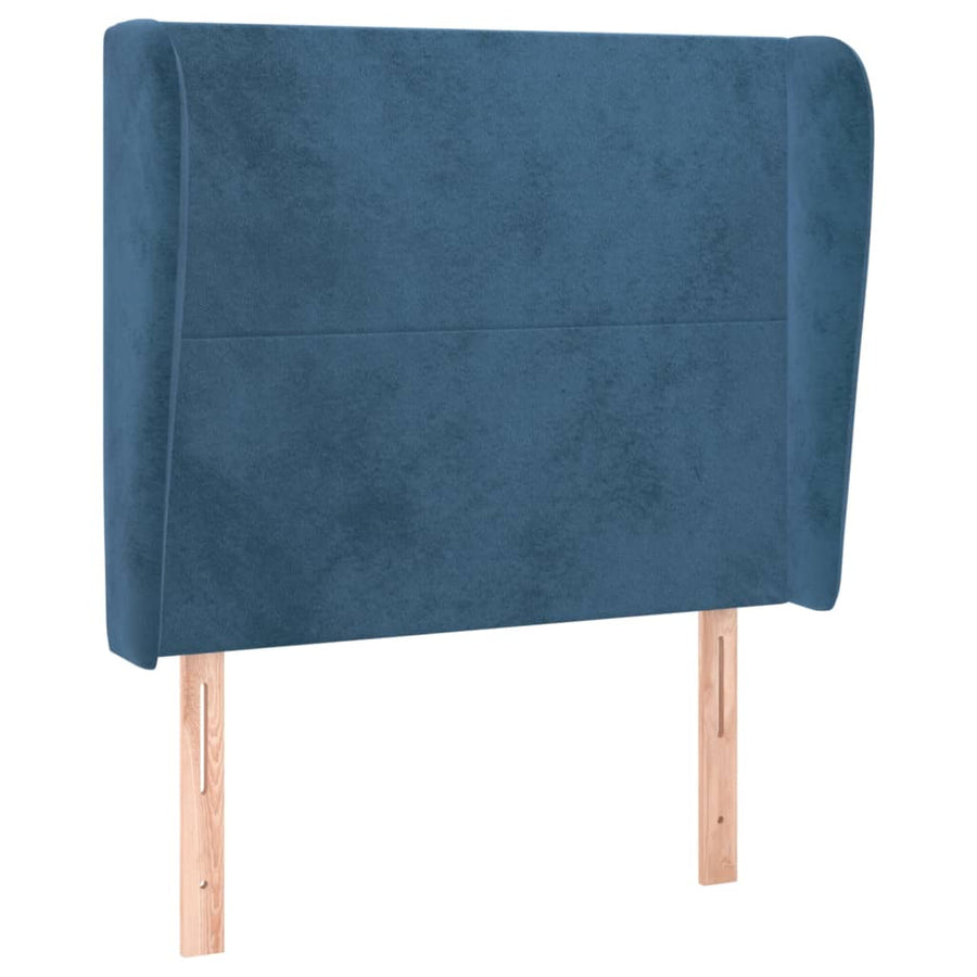 Hoofdbord Met Randen 83X23X118/128 Cm Fluweel Donkerblauw