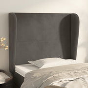 Hoofdbord 93x23x118/128 cm fluweel donkergrijs