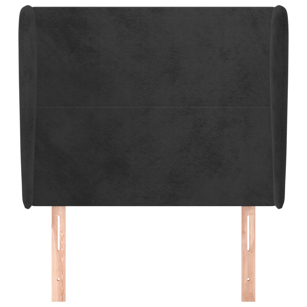 Hoofdbord Met Randen 93X23X118/128 Cm Fluweel Zwart