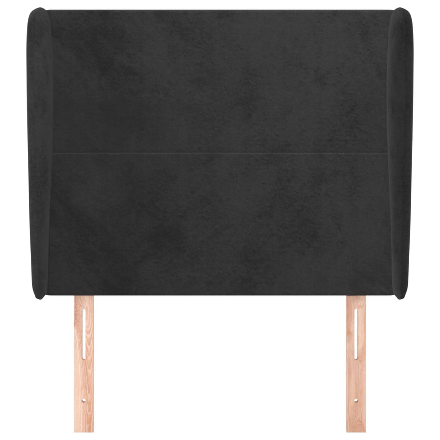 Hoofdbord Met Randen 93X23X118/128 Cm Fluweel Zwart