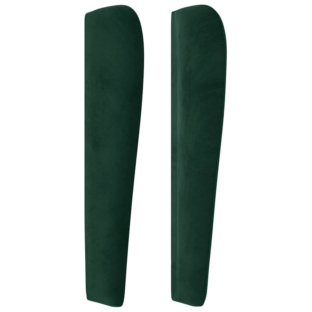 Hoofdbord met randen 93x23x118/128 cm fluweel donkergroen