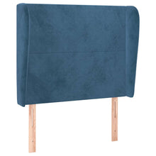 Hoofdbord Met Randen 93X23X118/128 Cm Fluweel Donkerblauw 93 x 23 x 118/128 cm