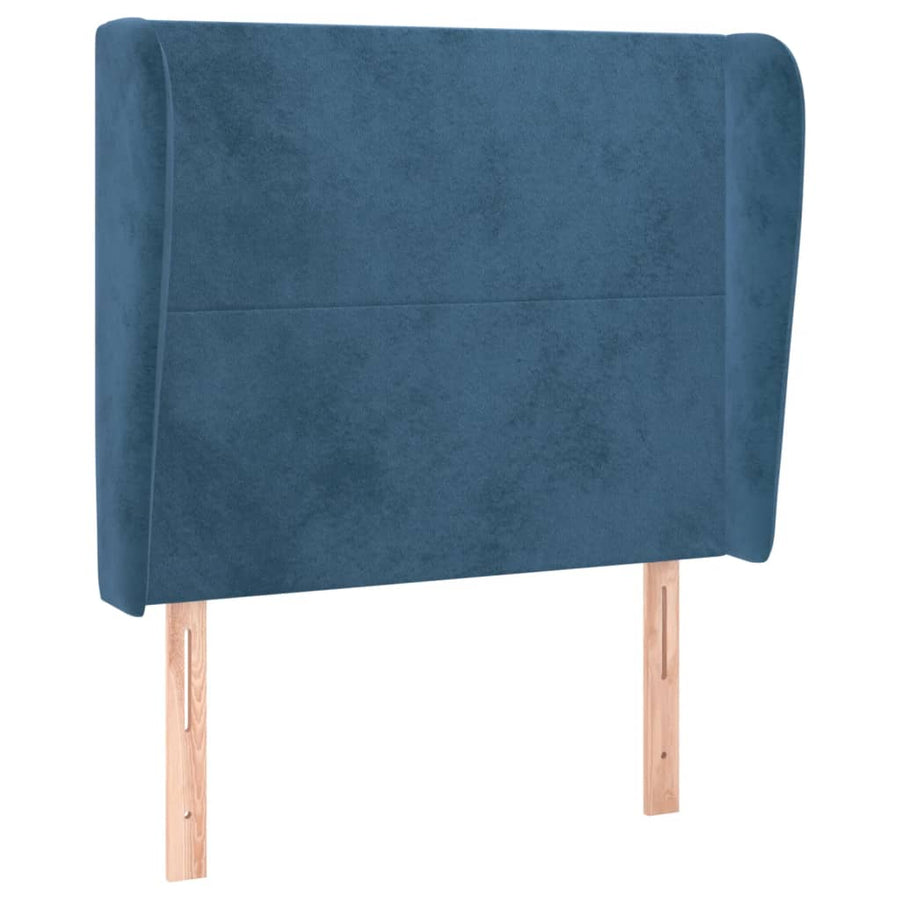 Hoofdbord Met Randen 93X23X118/128 Cm Fluweel Donkerblauw 93 x 23 x 118/128 cm