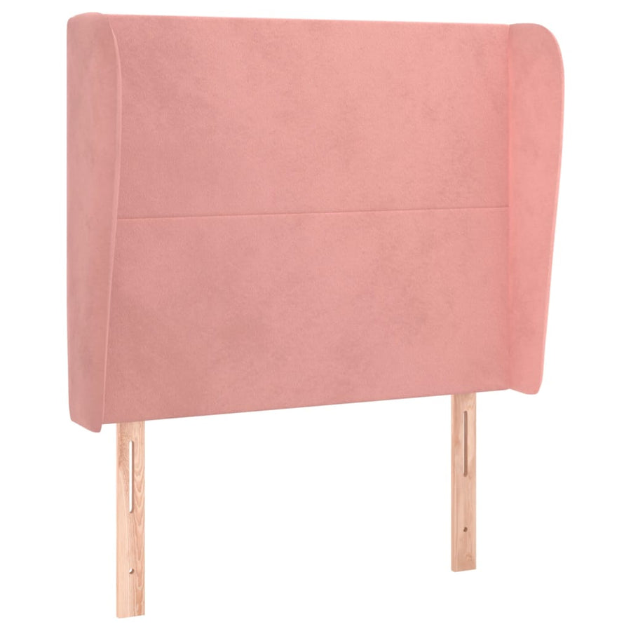 Hoofdbord Met Randen 93X23X118/128 Cm Fluweel Roze