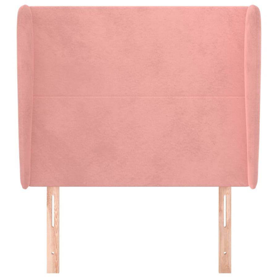 Hoofdbord Met Randen 93X23X118/128 Cm Fluweel Roze