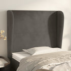 Headboard with borders 103x23x118/128 cm velvet dark grey