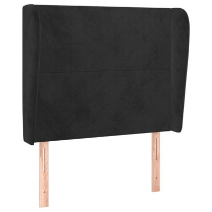 Hoofdbord Met Randen 103X23X118/128 Cm Fluweel Zwart