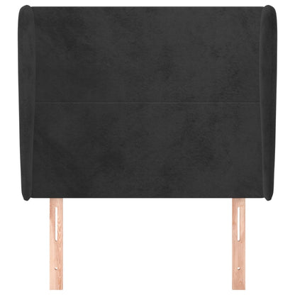 Hoofdbord Met Randen 103X23X118/128 Cm Fluweel Zwart