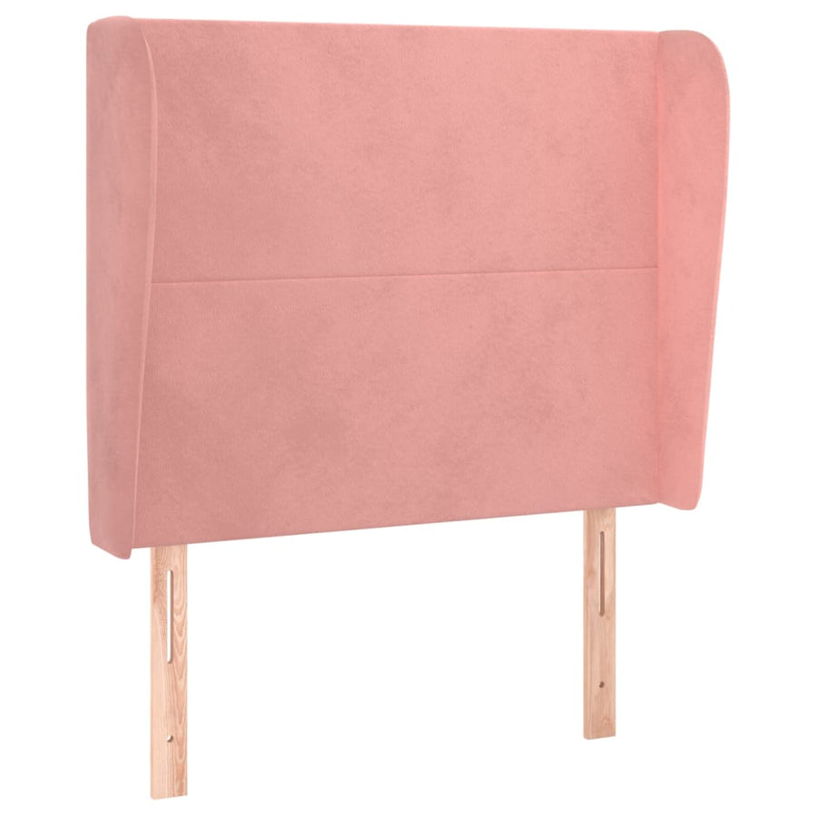 Hoofdbord Met Randen 103X23X118/128 Cm Fluweel Roze
