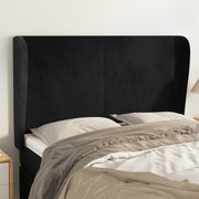 Hoofdbord 147x23x118/128 cm fluweel zwart