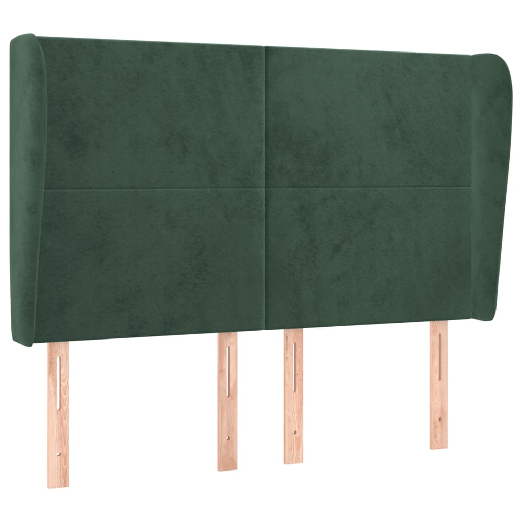 Hoofdbord Met Randen Fluweel 147 x 23 x 118/128 cm Donkergroen
