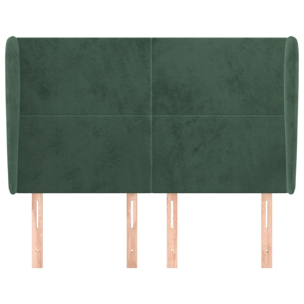 Hoofdbord Met Randen Fluweel 147 x 23 x 118/128 cm Donkergroen