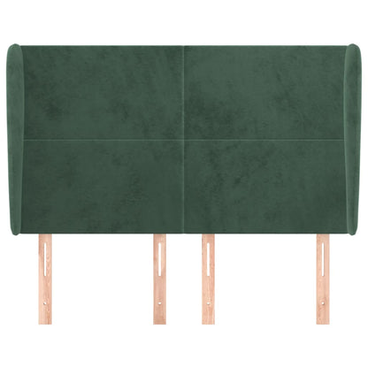 Hoofdbord Met Randen Fluweel 147 x 23 x 118/128 cm Donkergroen