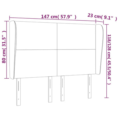 Hoofdbord Met Randen Fluweel 147 x 23 x 118/128 cm Donkergroen