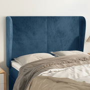 Hoofdbord 147x23x118/128 cm fluweel donkerblauw