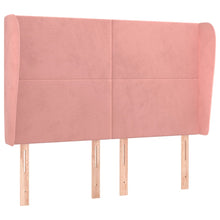 Hoofdbord Met Randen 147X23X118/128 Cm Fluweel Roze