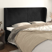 Hoofdbord 163x23x118/128 cm fluweel zwart