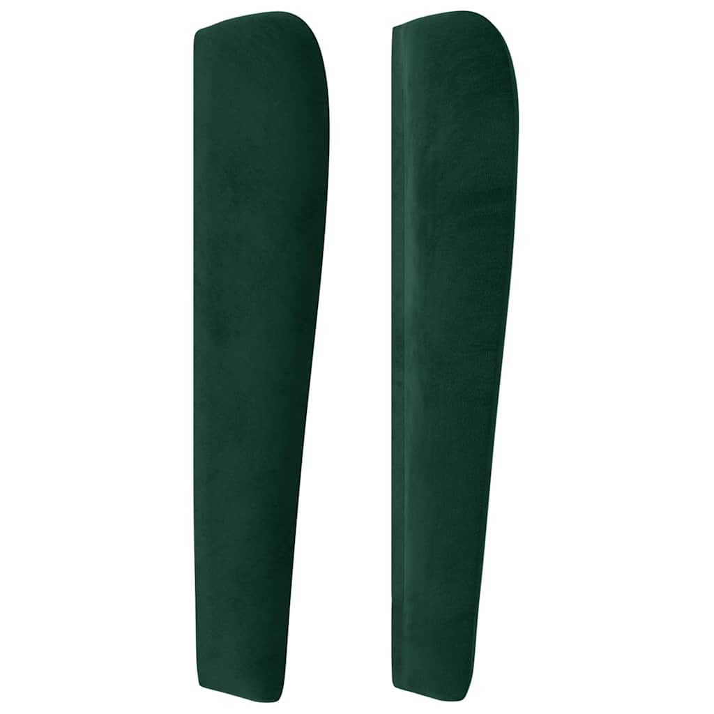 Hoofdbord met randen 163x23x118/128 cm fluweel donkergroen