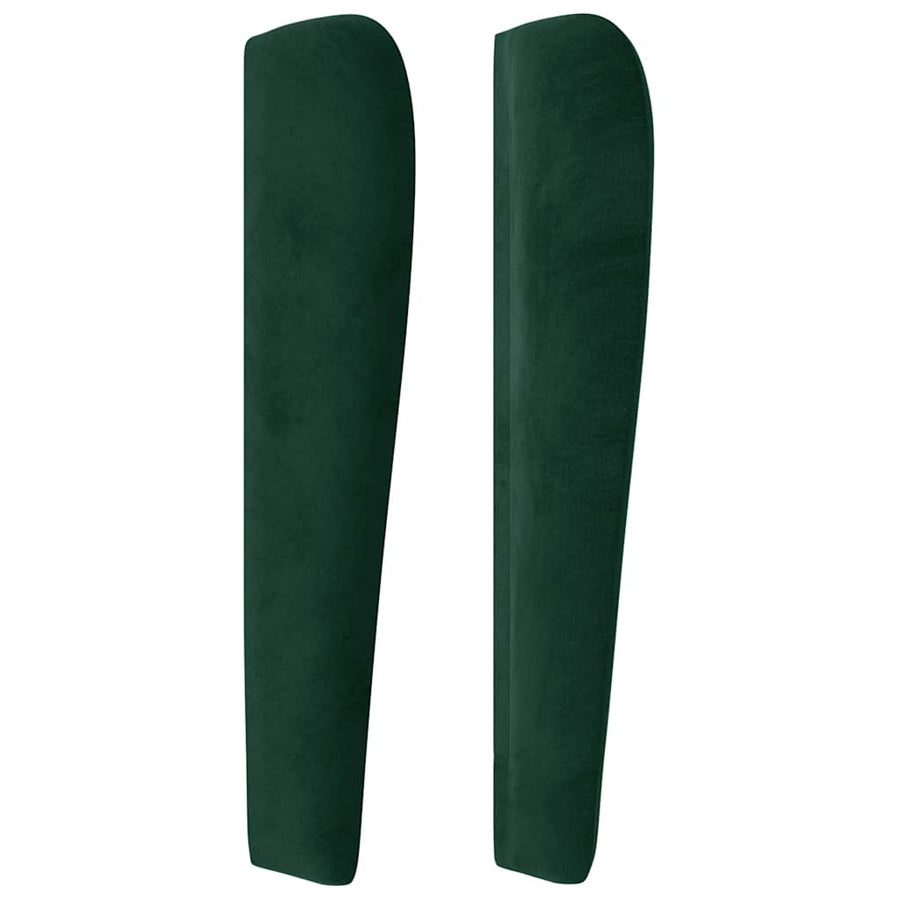 Hoofdbord met randen 163x23x118/128 cm fluweel donkergroen