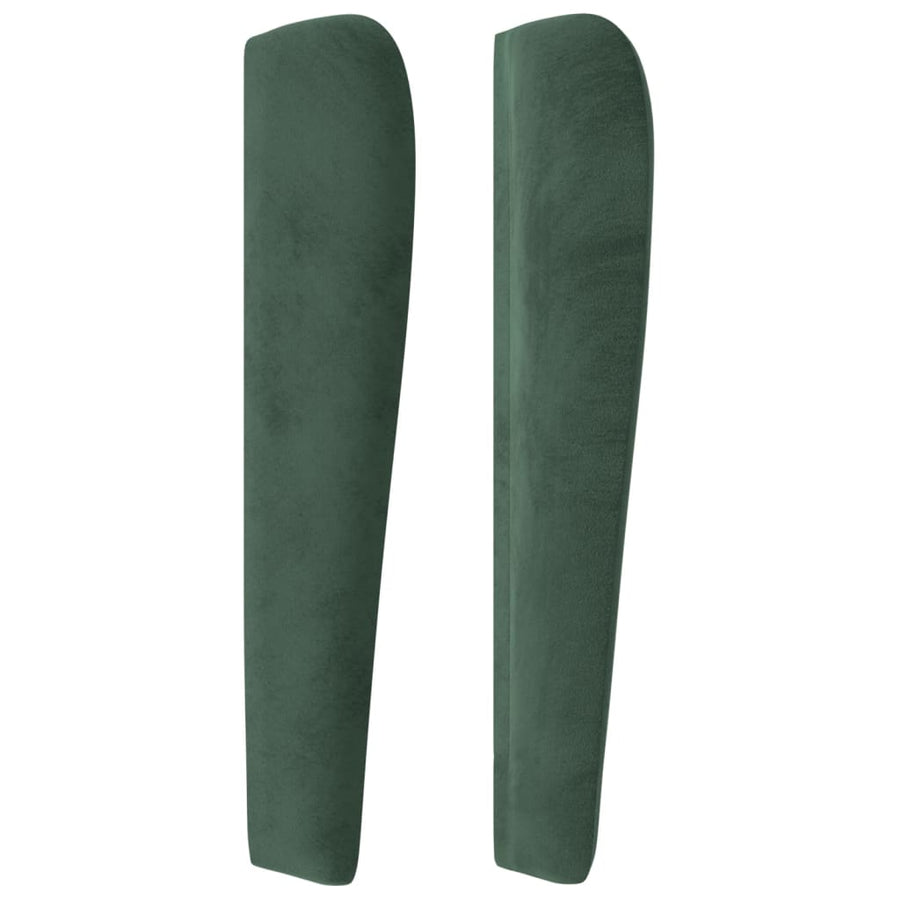 Hoofdbord met randen 183x23x118/128 cm fluweel donkergroen