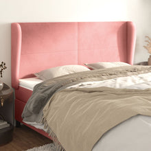 Hoofdbord Met Randen 183X23X118/128 Cm Fluweel Roze