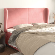 Hoofdbord 203x23x118/128 cm fluweel roze
