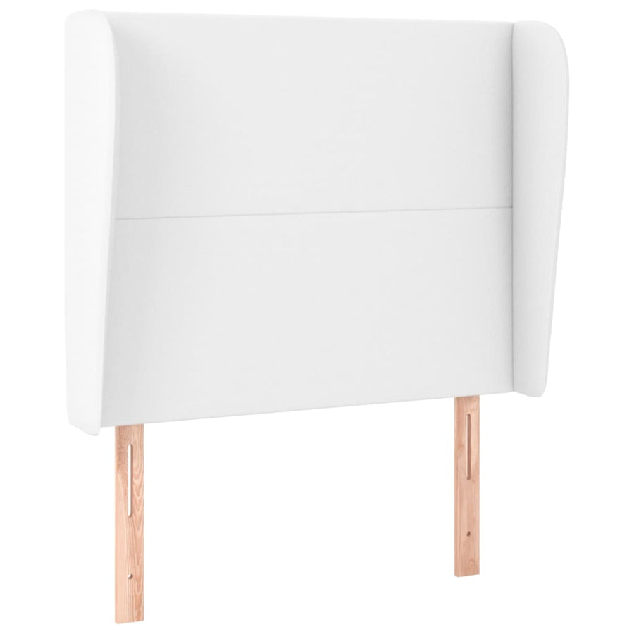Hoofdbord met randen 83x23x118/128 cm kunstleer wit 83 x 23 x 118/128 cm Wit