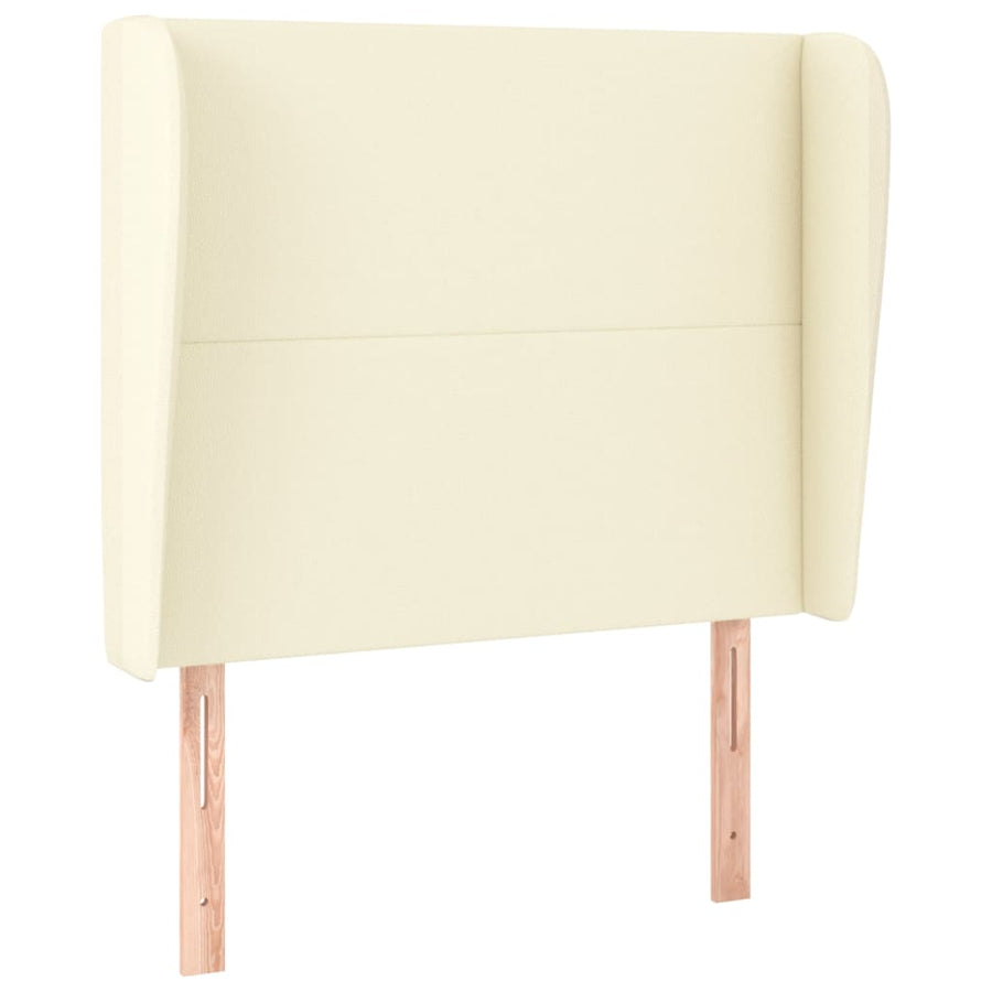 Hoofdbord Met Randen Kunstleer Kleurig 83 x 23 x 118/128 cm Crème