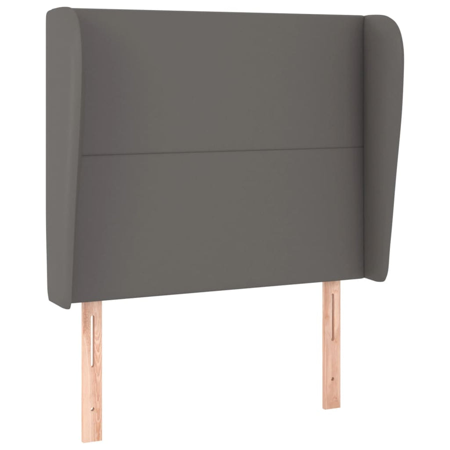 Hoofdbord met randen 83x23x118/128 cm kunstleer grijs 83 x 23 x 118/128 cm Grijs