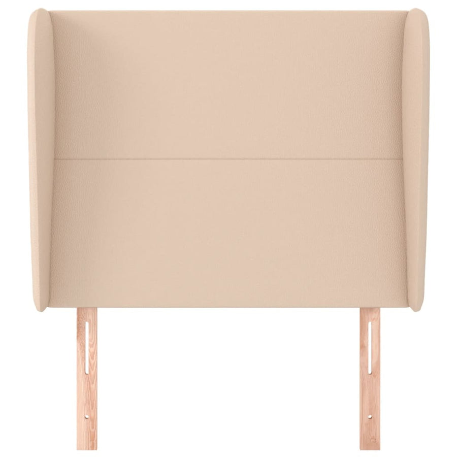 Hoofdbord met randen 83x23x118/128 cm kunstleer cappuccinokleur