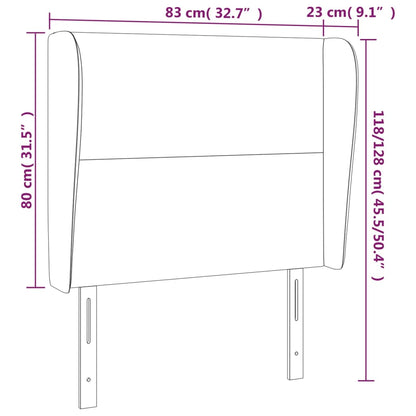 Hoofdbord met randen 83x23x118/128 cm kunstleer cappuccinokleur 83 x 23 x 118/128 cm Cappuccino