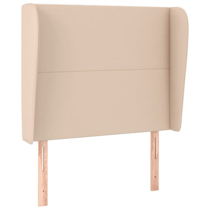 Hoofdbord met randen 93x23x118/128 cm kunstleer cappuccinokleur 93 x 23 x 118/128 cm Cappuccino