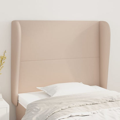 Hoofdbord met randen 93x23x118/128 cm kunstleer cappuccinokleur 93 x 23 x 118/128 cm Cappuccino