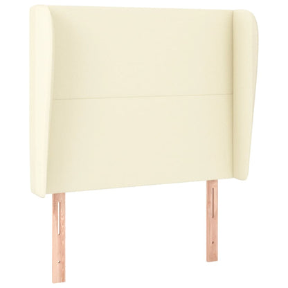 Hoofdbord Met Randen Kunstleer Kleurig 103 x 23 x 118/128 cm Crème