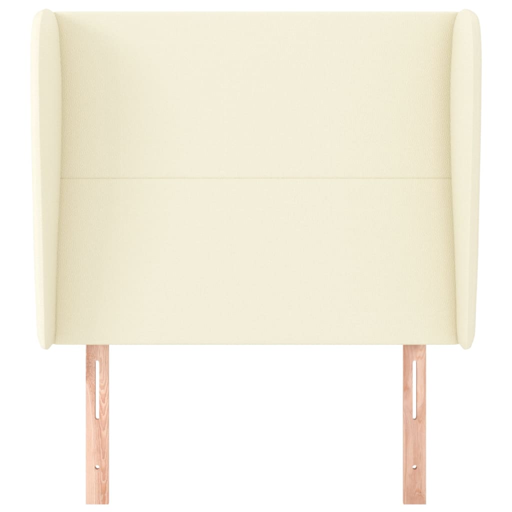 Hoofdbord Met Randen Kunstleer Kleurig 103 x 23 x 118/128 cm Crème